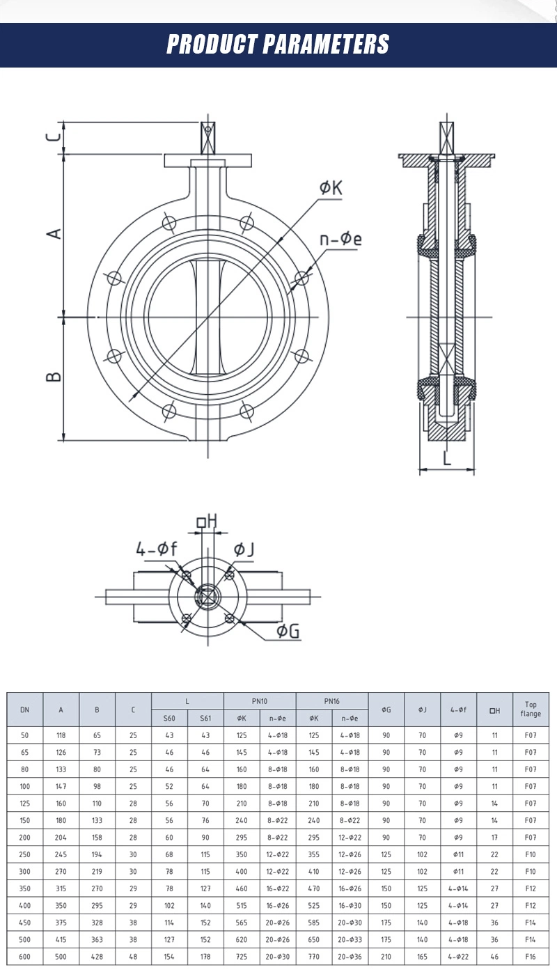 Single Flange Pneumatic Butterfly Valve Metal Seal for High Temperature Flow